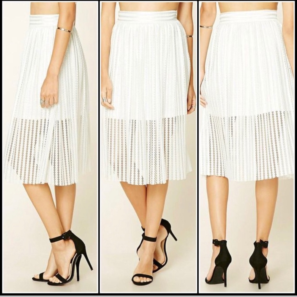Knee length iridescent skirt